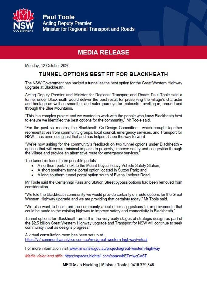 Paul Toole mediarelease 2020-10-12